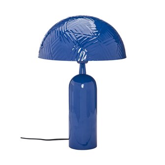 Metalowa lampa stołowa Carter z abażurem niebieska